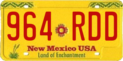 NM license plate 964RDD