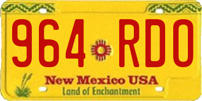 NM license plate 964RDO