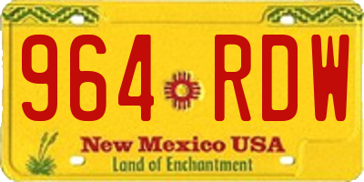 NM license plate 964RDW