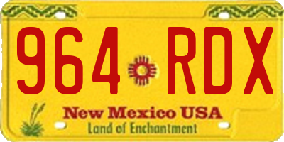 NM license plate 964RDX