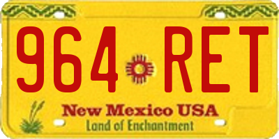 NM license plate 964RET