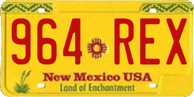 NM license plate 964REX