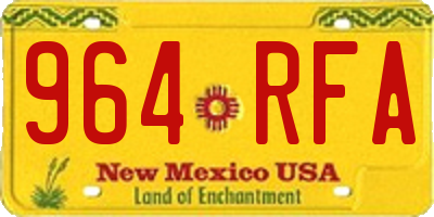 NM license plate 964RFA