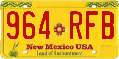 NM license plate 964RFB