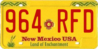 NM license plate 964RFD