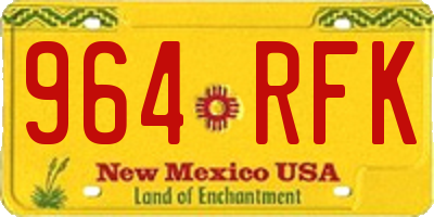 NM license plate 964RFK