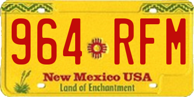NM license plate 964RFM