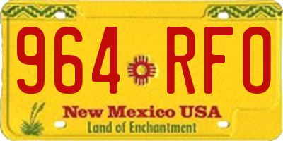 NM license plate 964RFO