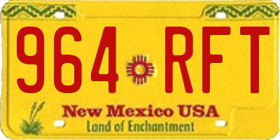 NM license plate 964RFT