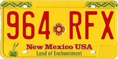 NM license plate 964RFX