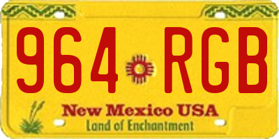 NM license plate 964RGB