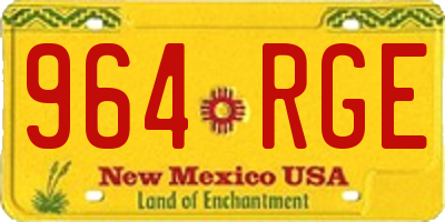 NM license plate 964RGE
