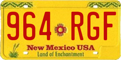 NM license plate 964RGF