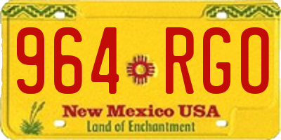 NM license plate 964RGO