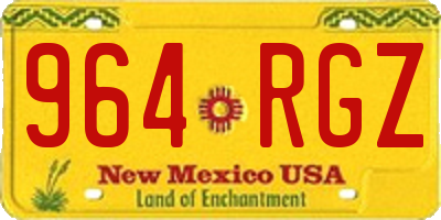 NM license plate 964RGZ