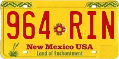 NM license plate 964RIN