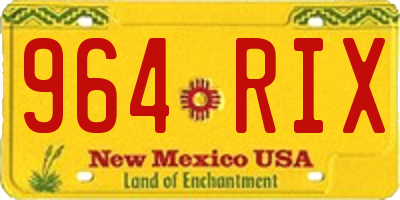 NM license plate 964RIX