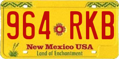 NM license plate 964RKB