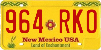 NM license plate 964RKO
