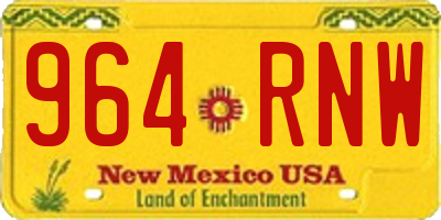 NM license plate 964RNW