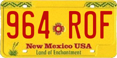 NM license plate 964ROF
