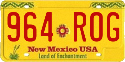 NM license plate 964ROG