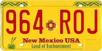 NM license plate 964ROJ