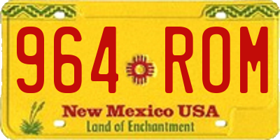 NM license plate 964ROM