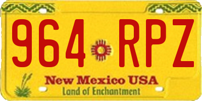 NM license plate 964RPZ