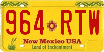 NM license plate 964RTW