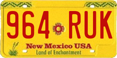 NM license plate 964RUK