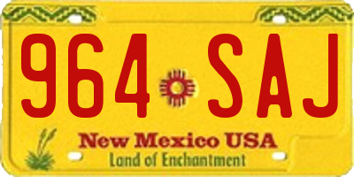 NM license plate 964SAJ