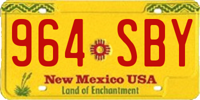 NM license plate 964SBY