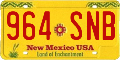 NM license plate 964SNB