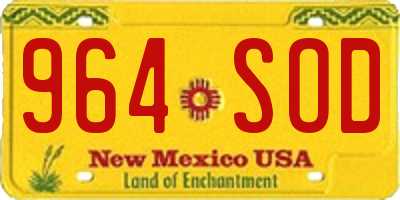 NM license plate 964SOD