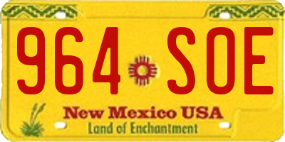 NM license plate 964SOE