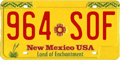 NM license plate 964SOF