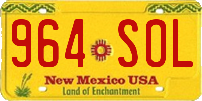 NM license plate 964SOL