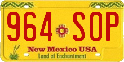 NM license plate 964SOP