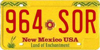 NM license plate 964SOR