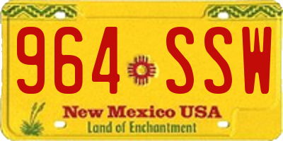 NM license plate 964SSW