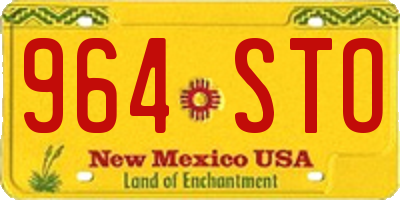 NM license plate 964STO