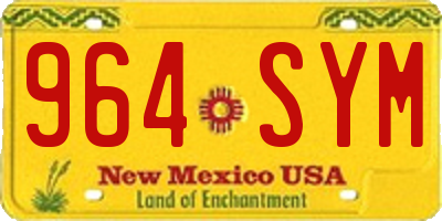 NM license plate 964SYM