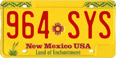 NM license plate 964SYS