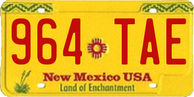 NM license plate 964TAE
