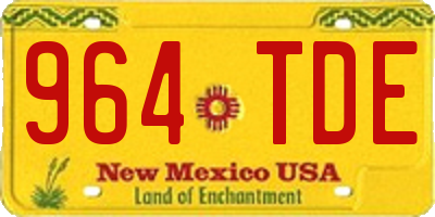 NM license plate 964TDE