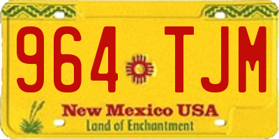 NM license plate 964TJM
