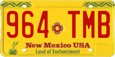 NM license plate 964TMB