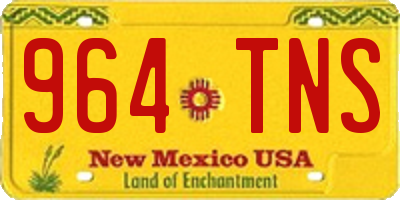 NM license plate 964TNS