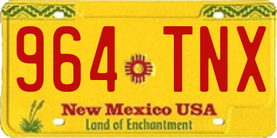 NM license plate 964TNX